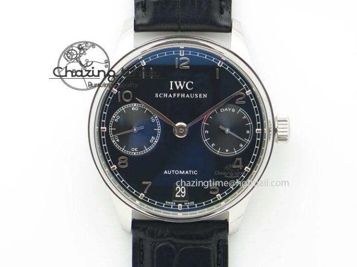 MIROTIME 0110 Original Portuguese 40mm Chrono RG Gray Dial Sliver Subdial on Leather Strap A 7392